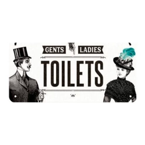 Gents, Ladies toilets - metalen bord