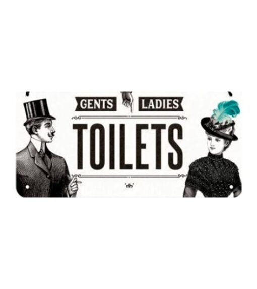 Gents, Ladies toilets - metalen bord