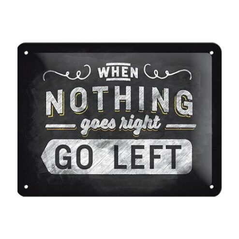 Go left - metalen bord