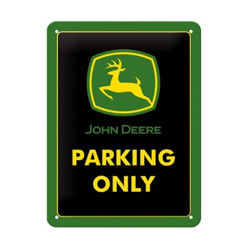 John Deere logo parking only - metalen bord