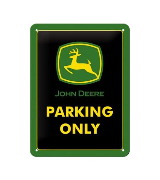 John Deere logo parking only - metalen bord