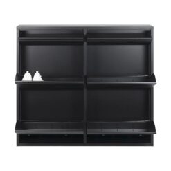 Pippen industrieel schoenenkast 6 lade zwart metaal