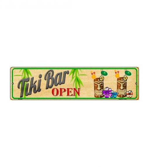 Tiki bar is open - metalen bord