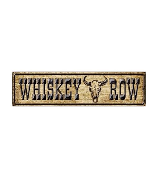 Whiskey row - metalen bord