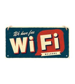 Free wifi - metalen bord