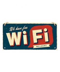 Free wifi - metalen bord