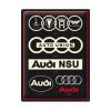 Audi logo's oud,nieuw - metalen bord