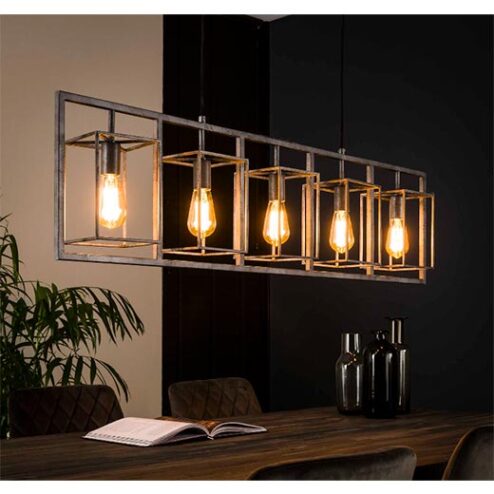 Cantwell 5-lichts hanglamp industrieel