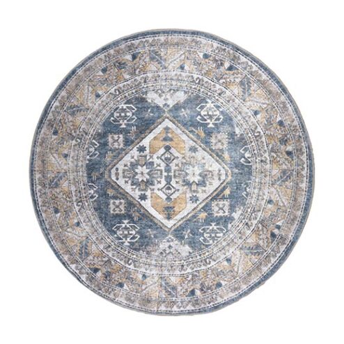 Zareen vloerkleed vintage rond blauw 2