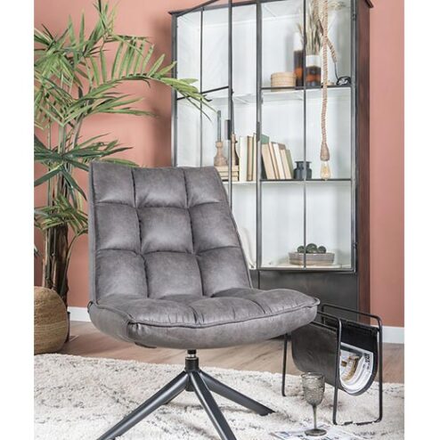 Adaline microvezel fauteuil grijs