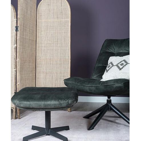 Adaline velvet fauteuil army groen