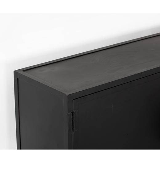 Verschrikkelijk opslaan Dekbed Garcia tv meubel industrieel zwart metaal 200cm 