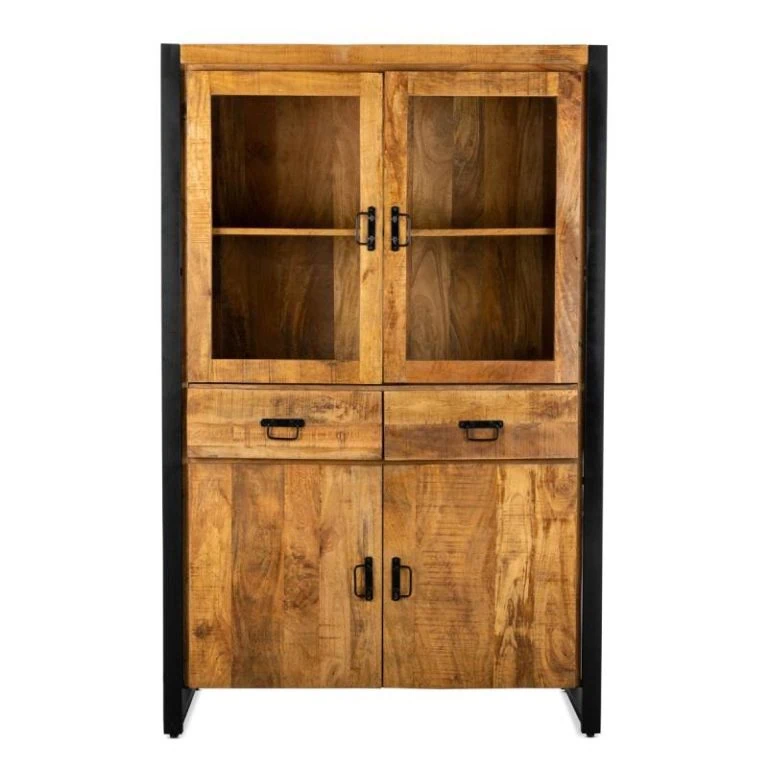 Britt vitrinekast industrieel 115cm