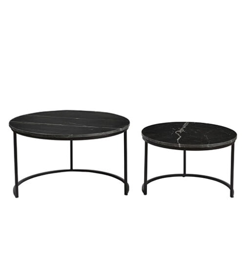 Salontafel Jamie Marmer Zwart set van 2