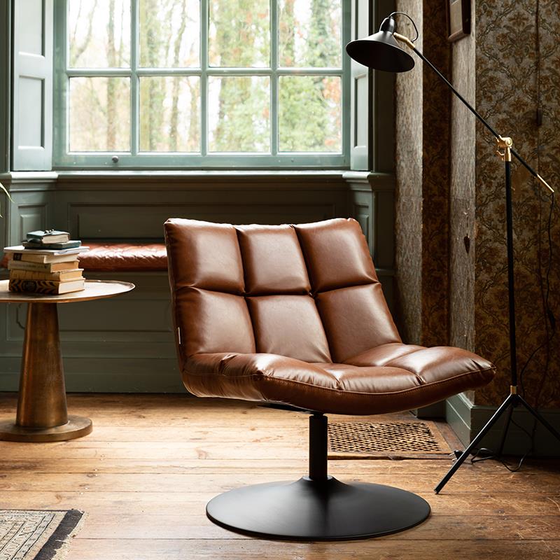 Piraat periscoop Vlot Dutchbone lounge fauteuil Bar vintage bruin 
