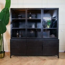 Buffetkast industrieel Trevor zwart 180cm