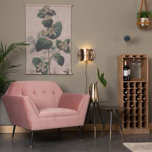 Dutchbone lounge fauteuil Kate roze