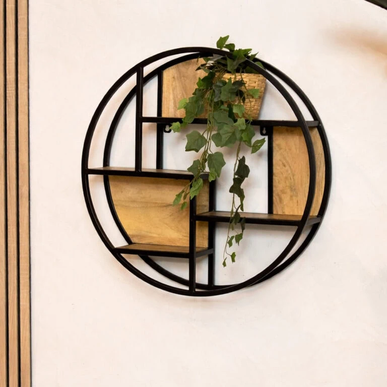 Orianna wandrek industrieel mangohout rond naturel 70cm