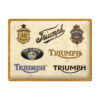 Triumph Logo Evolutie - metalen bord