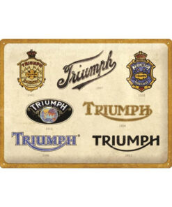 Triumph Logo Evolutie - metalen bord