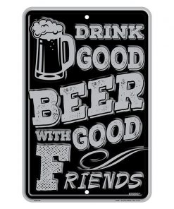 Drink beer with friends - metalen bord
