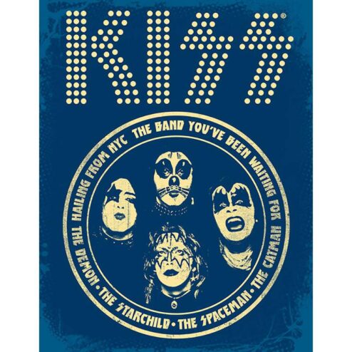 Kiss blue - metalen bord