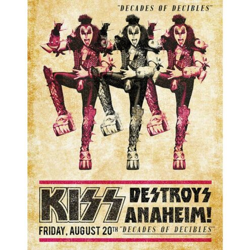 Kiss destroys Anaheim - metalen bord