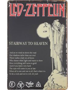 Led Zeppelin stairway to heaven - metalen bord