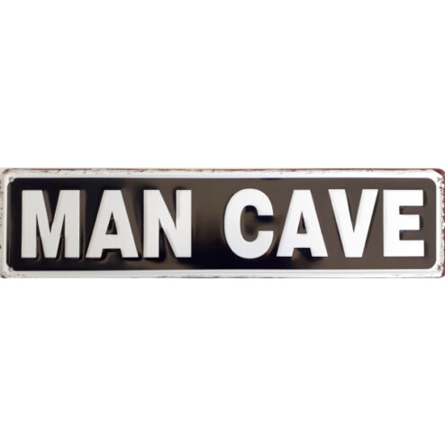 Man Cave zwart - metalen bord