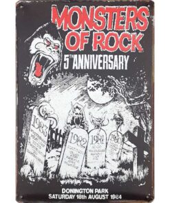 Monsters of rock anniversary - metalen bord