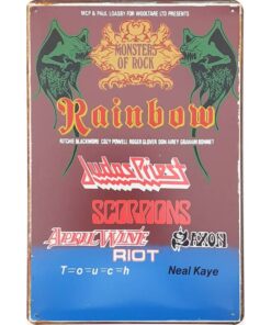 Monsters of rock rainbow - metalen bord