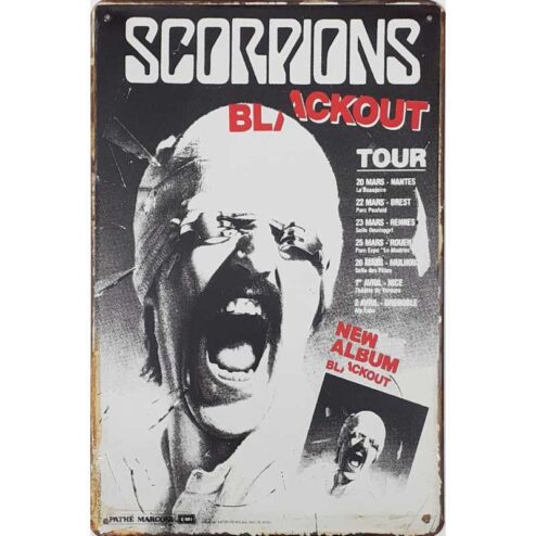 Scorpions tour - metalen bord