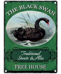 The Black Swan - metalen bord