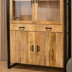 Britt vitrinekast industrieel mangohout 115cm