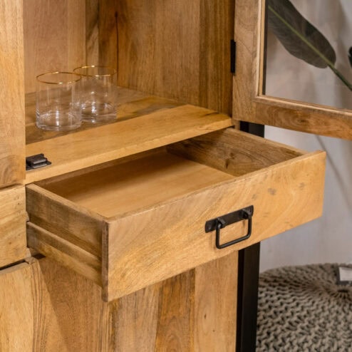 Britt vitrinekast industrieel mangohout 115cm