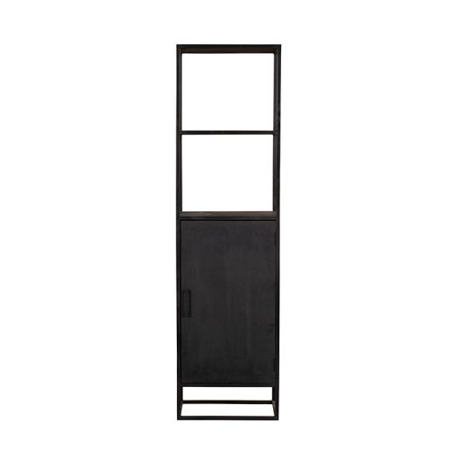 Morada boekenkast industrieel 1-deurs 55cm zwart