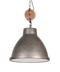 Denver 1-lichts hanglamp 42cm grijs staal