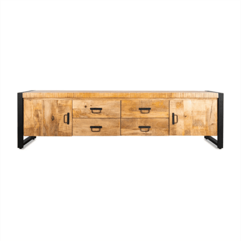 Britt tv meubel industrieel 2 deuren – 4 lades 200cm