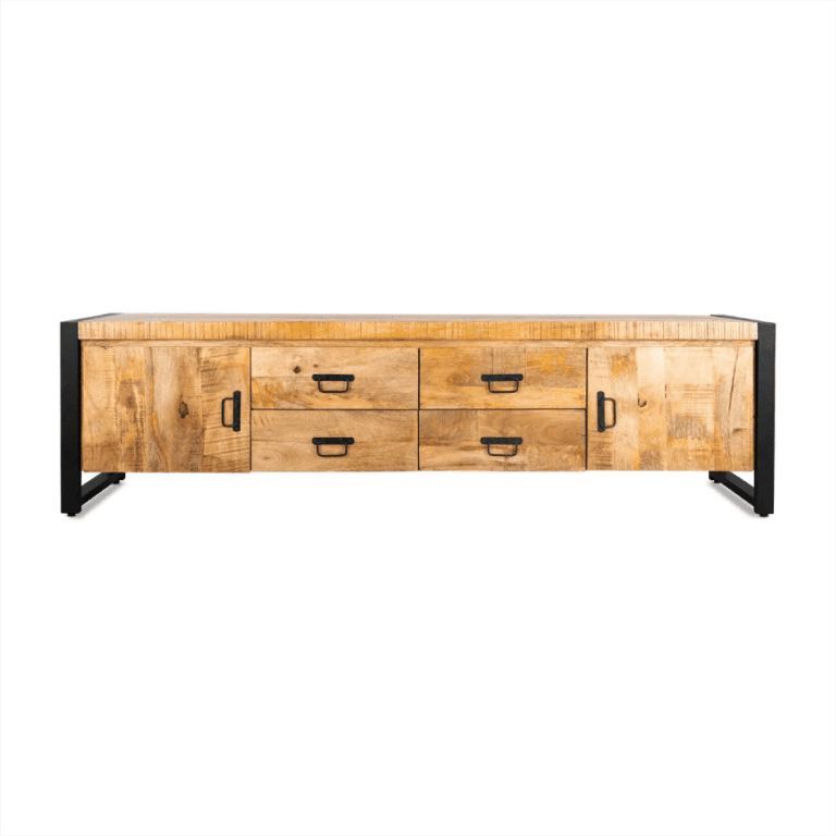 Britt tv meubel industrieel 2 deuren – 4 lades 200cm