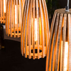 Mave 3-lichts hanglamp mangohout