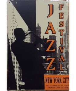 Jazz Festival New York - metalen bord