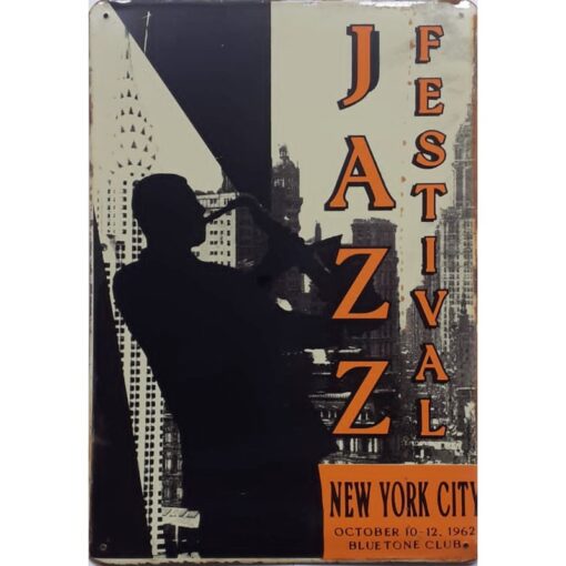 Jazz Festival New York - metalen bord