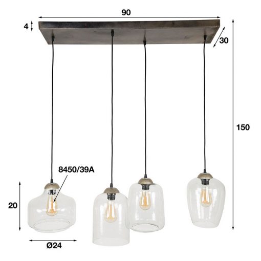 Gini hanglamp 4-lichts