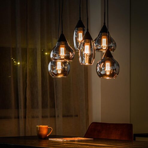 Spix Hanglamp 6-lichts smoke glas