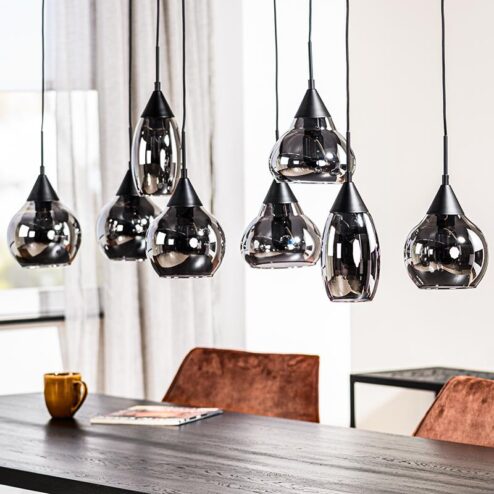 Spix Hanglamp 8-lichts smoke glas