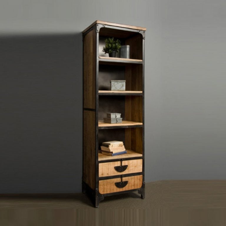 Basto Boekenkast 2 lades mango naturel matt