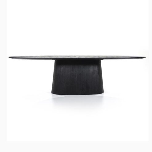 Eleonora eettafel Aron ovaal 300x110 zwart