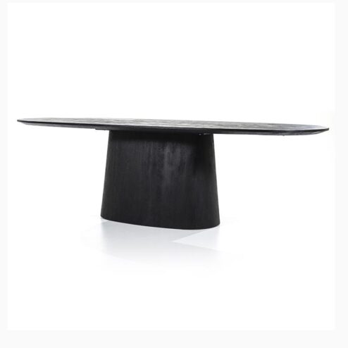 Eleonora eettafel Aron ovaal 300x110 zwart