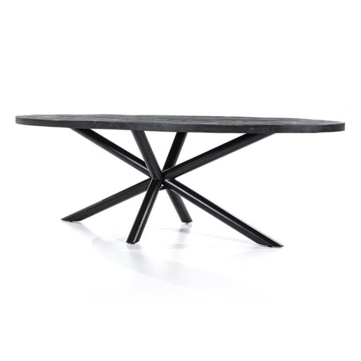 Eleonora eettafel Nikki ovaal mangohout 240x110 zwart