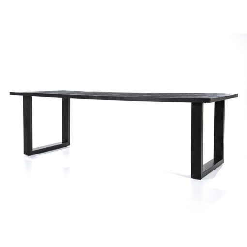 Eleonora eettafel rechthoek U Nikki mangohout 300x100 zwart